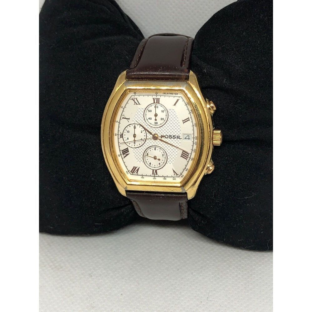 Fossil CH2260 Unisex Brown Leather Analog Dial Quartz Genuine Wrist Watch HG99